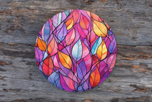 Load image into Gallery viewer, FALL LEAVES ROUND GLASS CUTTING BOARD (2 COLORS)
