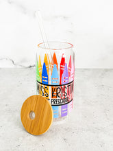 Load image into Gallery viewer, COLORFUL CRAYONS GLASS CAN (CLEAR)
