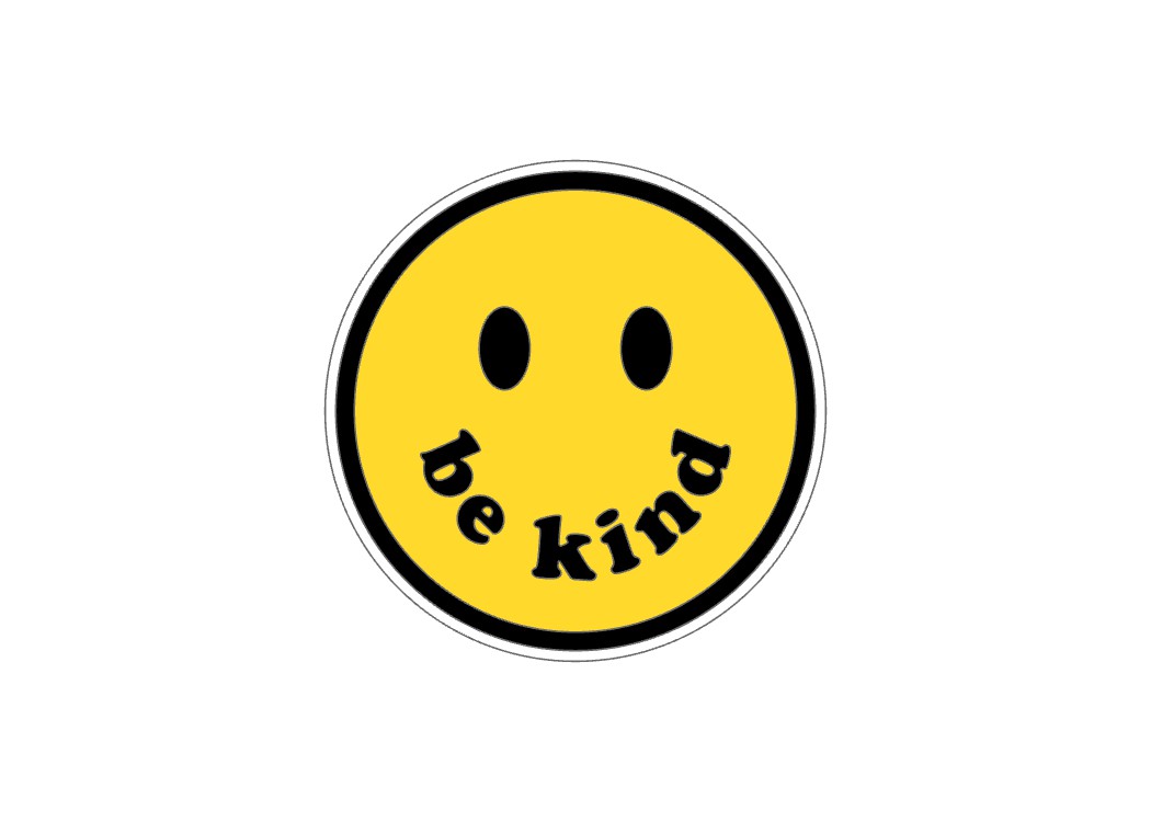 BE KIND SMILEY STICKER