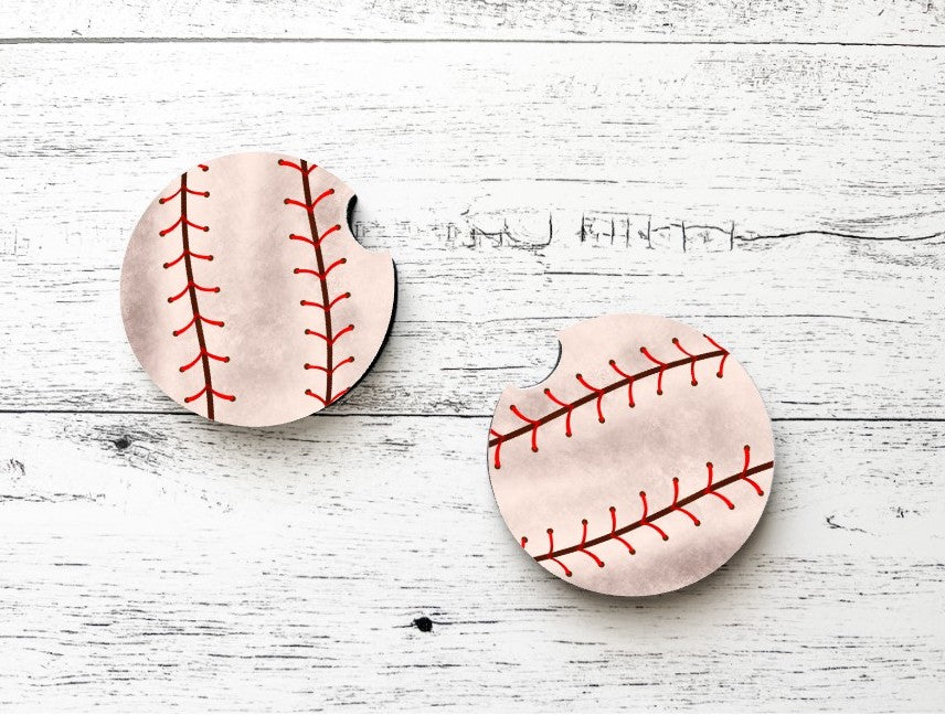 DIRTY BASEBALL CAR COASTER (SET OF 2)